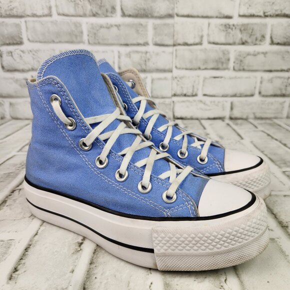 Converse Chuck Taylor Lift Platform Women's Sz 5 Cornflower Blue Hi-Top Sneakers - Picture 1 of 11